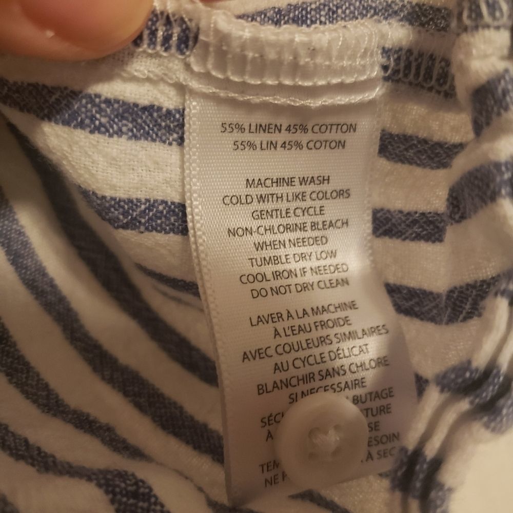 Beachlunchlounge Stripe linen cotton crop top tie - Picture 6 of 6